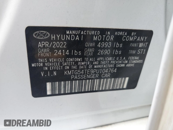 2023 Genesis G70 3.3T with VIN KMTG54TE9PU104764, listed as a Copart auction lot 66614024 with 36,983 mi miles and Salvage Title. Bid and sale history available at carsss.com. Image 12.