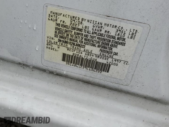 2009 Nissan Sentra S with VIN 3N1AB61E29L606222, listed as a Copart auction lot 81041674 with Not provided miles and Non repairable. Bid and sale history available at DreamBid. Image 14.
