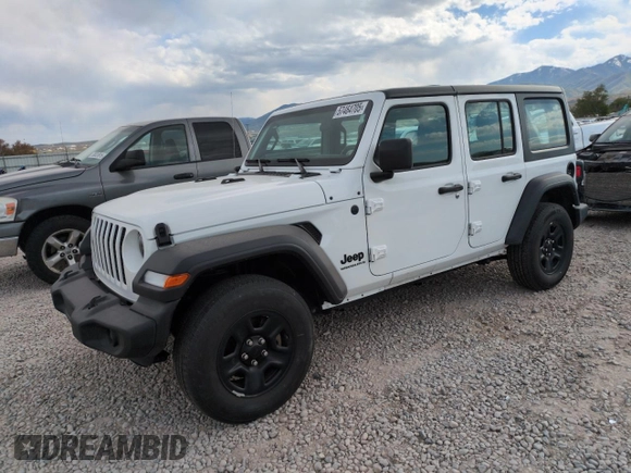 2023 Jeep Wrangler Sport S with VIN 1C4HJXDN5PW678653, listed as a Copart auction lot 57464705 with 22,154 mi miles and Salvage title. Bid and sale history available at DreamBid. Image 1.