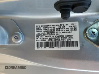 2011 Honda Element EX with VIN 5J6YH1H76BL003175, listed as a Copart auction lot 48856435 with 91,619 mi miles and Salvage Title. Bid and sale history available at DreamBid. Image 15.