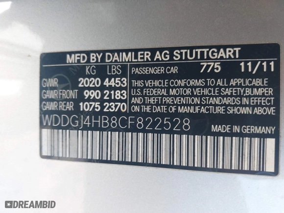 2012 Mercedes-Benz C-Class C 250 with VIN WDDGJ4HB8CF822528, listed as a IAAI auction lot 41702305 with 161,346 mi miles. Bid and sale history available at carsss.com. Image 9.