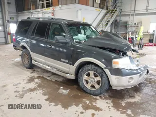 2007 Ford Expedition Eddie Bauer z VIN 1FMFU185X7LA11547, wystawiony jako IAAI lot #41642221 z przebiegiem Nie podano mil oraz . Historia ofert i sprzedaży dostępna na DreamBid. Obrazek 1.