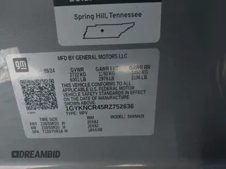 2024 Cadillac XT5 FWD Premium Luxury with VIN 1GYKNCR45RZ752636, listed as a IAAI auction lot 41202271 with 4,023 mi miles. Bid and sale history available at carsss.com. Image 9.