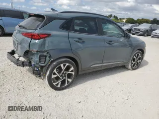 2022 Hyundai Kona Limited with VIN KM8K53A34NU805516, listed as a Copart auction lot 80273864 with 25,249 mi miles and Salvage Title. Bid and sale history available at carsss.com. Image 3.