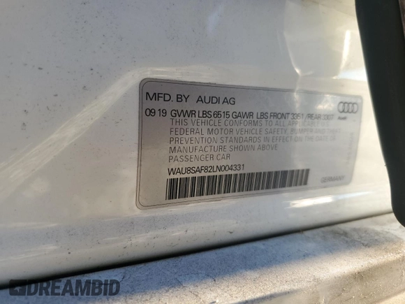 2020 Audi S8 z VIN WAU8SAF82LN004331, wystawiony jako Copart lot #80528434 z przebiegiem 41 383 mil mil oraz Szkody całkowita. Historia ofert i sprzedaży dostępna na DreamBid. Obrazek 13.