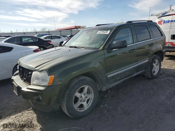 2007 Jeep Grand Cherokee Limited with VIN 1J8HR58P47C532490, listed as a Copart auction lot 43795435 with 146,480 mi miles and Salvage Title. Bid and sale history available at carsss.com. Image 1.
