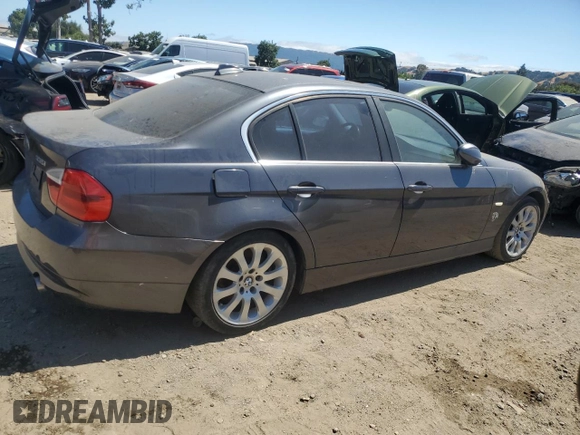2007 BMW 3 Series 335i with VIN WBAVB73597P100774, listed as a Copart auction lot 56534604 with 157,586 mi miles and Salvage Title. Bid and sale history available at carsss.com. Image 3.