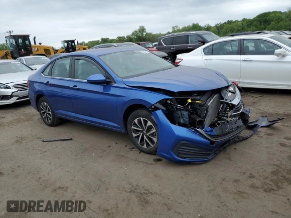 2023 Volkswagen Jetta S with VIN 3VW5M7BU3PM023991, listed as a Copart auction lot 56551545 with 22,524 mi miles and Salvage title. Bid and sale history available at DreamBid. Image 4.