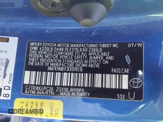 2019 Toyota C-HR XLE with VIN NMTKHMBX3KR098510, listed as a IAAI auction lot 41289899 with 112,981 mi miles. Bid and sale history available at carsss.com. Image 9.