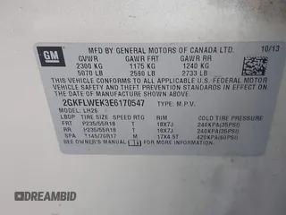 2014 GMC Terrain SLE with VIN 2GKFLWEK3E6170547, listed as a IAAI auction lot 42369111 with 121,285 mi miles and . Bid and sale history available at DreamBid. Image 9.
