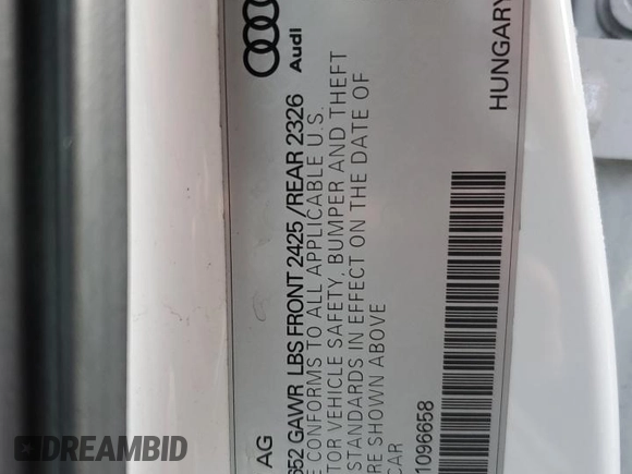 2016 Audi S3 Premium Plus with VIN WAUB1GFF0G1096658, listed as a Copart auction lot 47804155 with 122,049 mi miles and Salvage Title. Bid and sale history available at carsss.com. Image 12.