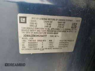 2017 Chevrolet Equinox LT with VIN 2GNALCEK5H6204777, listed as a Copart auction lot 54115965 with 222,926 mi miles and Salvage Title. Bid and sale history available at DreamBid. Image 13.