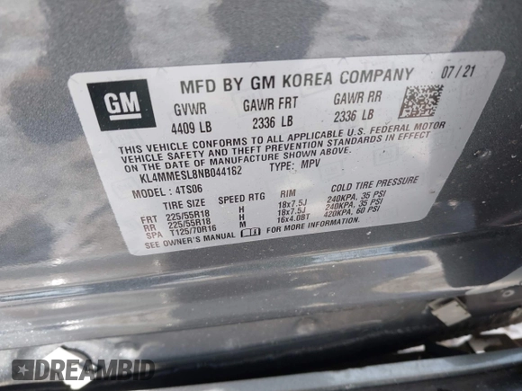 2022 Buick Encore GX Select с VIN KL4MMESL8NB044182, выставлен на аукционе IAAI как лот 41379983 с пробегом Не указан миль и . История ставок и продаж доступна на DreamBid. Изображение 9.