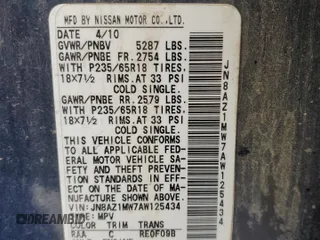 2010 Nissan Murano LE with VIN JN8AZ1MW7AW125434, listed as a Copart auction lot 88485495 with 135,853 mi miles and Clean Title. Bid and sale history available at carsss.com. Image 15.