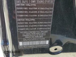 2015 Land Rover LR4 HSE with VIN SALAG2V65FA773244, listed as a Copart auction lot 56894085 with 96,422 mi miles and Salvage title. Bid and sale history available at DreamBid. Image 13.
