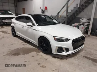 2020 Audi A5 Sportback Premium with VIN WAUANCF59LA007874, listed as a IAAI auction lot 41575512 with 56,278 mi miles. Bid and sale history available at carsss.com. Image 1.