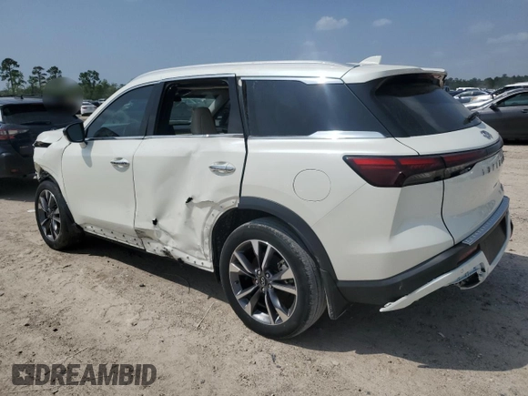 2023 Infiniti QX60 Luxe with VIN 5N1DL1FR4PC353091, listed as a Copart auction lot 51455235 with 30,358 mi miles and Salvage title. Bid and sale history available at DreamBid. Image 2.