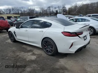 2023 BMW M8 Competition with VIN WBSGV0C07PCL96215, listed as a Copart auction lot 48002435 with 0 mi miles and Salvage Title. Bid and sale history available at carsss.com. Image 2.
