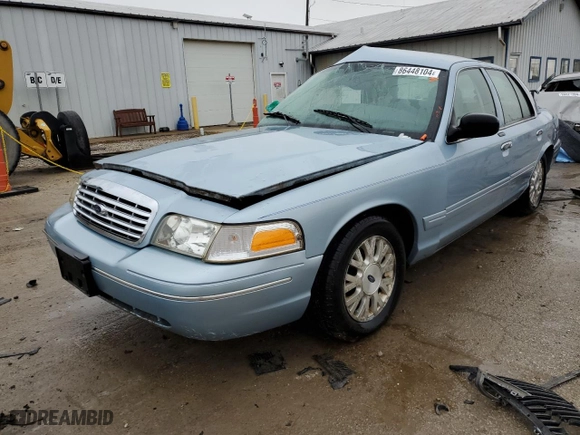 2005 Ford Crown Victoria LX with VIN 2FAFP74W35X168243, listed as a Copart auction lot 86448104 with 99,111 mi miles and Non Repairable. Bid and sale history available at carsss.com. Image 1.
