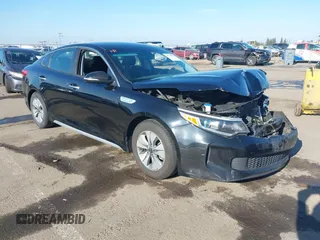 2018 Kia Optima Hybrid Premium with VIN KNAGT4LE7J5023233, listed as a IAAI auction lot 41276207 with 152,381 mi miles. Bid and sale history available at carsss.com. Image 1.