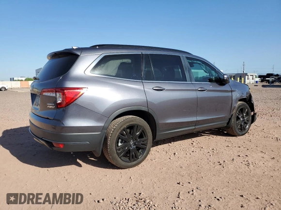 2021 Honda Pilot Special Edition with VIN 5FNYF6H21MB100996, listed as a Copart auction lot 60644935 with 39,298 mi miles and Salvage title. Bid and sale history available at DreamBid. Image 3.