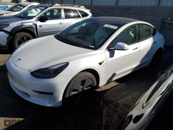 2022 Tesla Model 3 Long Range with VIN 5YJ3E1EB4NF249277, listed as a Copart auction lot 45952725 with Not Provided miles and Salvage Title. Bid and sale history available at DreamBid. Image 1.