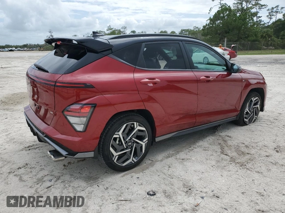 2024 Hyundai Kona N Line with VIN KM8HA3A36RU041051, listed as a Copart auction lot 59890474 with 2,910 mi miles and Salvage Title. Bid and sale history available at carsss.com. Image 3.