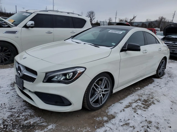 2018 Mercedes-Benz CLA with VIN WDDSJ4GB7JN584265, listed as a Copart auction lot 45349245 with NaN miles and Salvage Title. Bid and sale history available at carsss.com. Image 1.