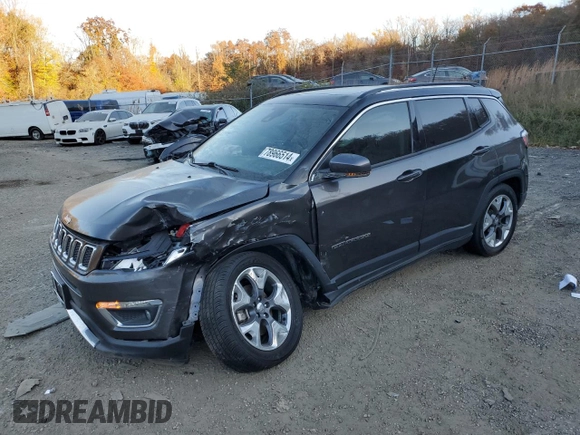 2021 Jeep Compass Limited with VIN 3C4NJCCB3MT597123, listed as a Copart auction lot 78966514 with 64,205 mi miles and Salvage Title. Bid and sale history available at carsss.com. Image 1.