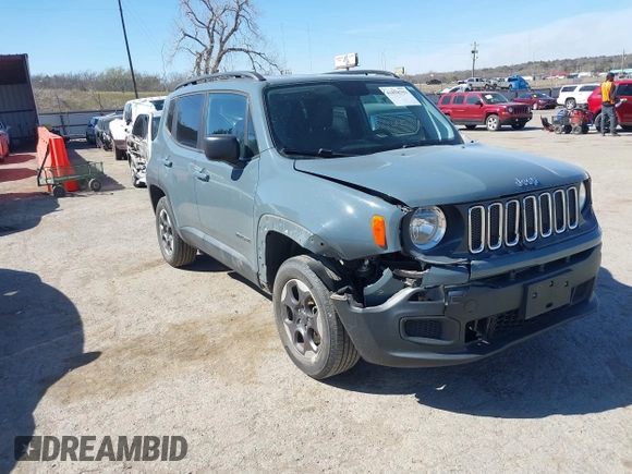 2017 Jeep Renegade Sport with VIN ZACCJBAB9HPG19367, listed as a IAAI auction lot 41818793 with 77,652 mi miles and . Bid and sale history available at carsss.com. Image 1.