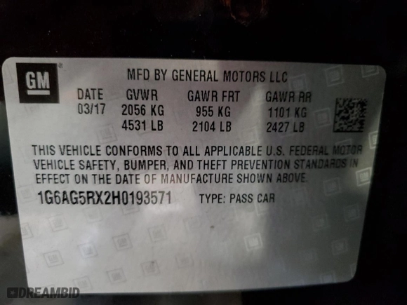 2017 Cadillac ATS Sedan AWD with VIN 1G6AG5RX2H0193571, listed as a Copart auction lot 71731454 with 96,594 mi miles and Salvage Title. Bid and sale history available at carsss.com. Image 13.