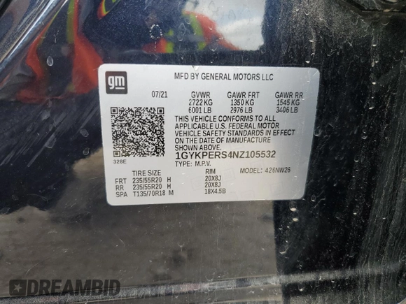 2022 Cadillac XT6 Premium Luxury z VIN 1GYKPERS4NZ105532, wystawiony jako Copart lot #51960895 z przebiegiem 99 336 mil mil oraz Szkoda całkowita • Salvage title. Historia ofert i sprzedaży dostępna na DreamBid. Obrazek 13.