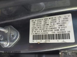 2008 Honda Accord EX with VIN JHMCP26718C045062, listed as a IAAI auction lot 42130808 with 188,233 mi miles and . Bid and sale history available at DreamBid. Image 9.