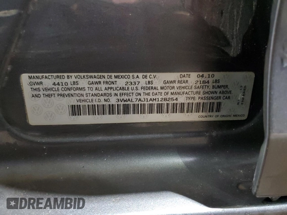 2010 Volkswagen Jetta TDI z VIN 3VWAL7AJ1AM128254, wystawiony jako Copart lot #48739525 z przebiegiem 164 823 mil mil oraz Czysty tytuł • Clean title. Historia ofert i sprzedaży dostępna na DreamBid. Obrazek 12.