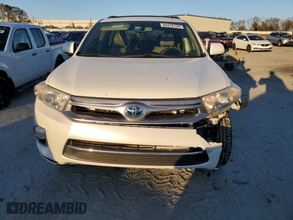 2012 Toyota Highlander Hybrid Limited with VIN JTEDC3EH8C2008554, listed as a Copart auction lot 83476734 with 121,993 mi miles and Salvage Title. Bid and sale history available at carsss.com. Image 5.