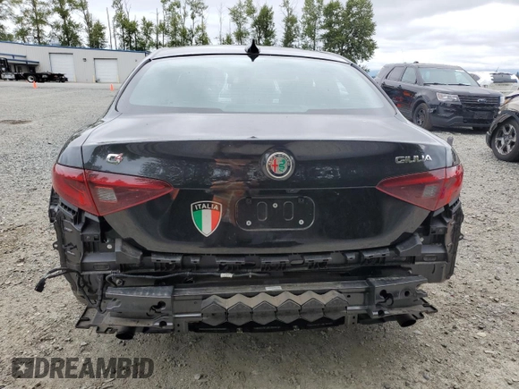 2023 Alfa Romeo Giulia Veloce with VIN ZARFANBN1P7669866, listed as a Copart auction lot 61231225 with 12,021 mi miles and Salvage title. Bid and sale history available at DreamBid. Image 6.