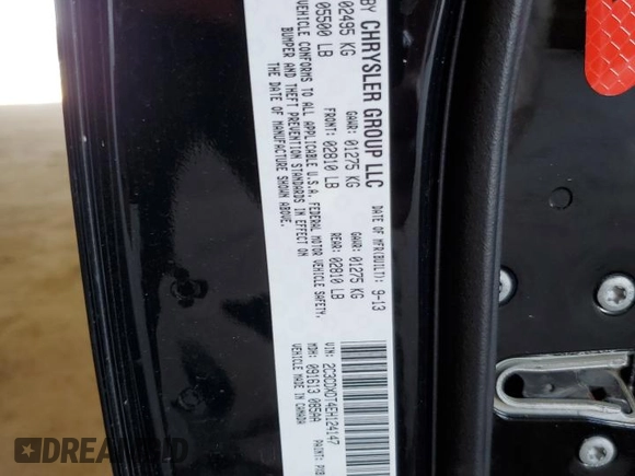 2014 Dodge Charger RT with VIN 2C3CDXDT4EH124147, listed as a Copart auction lot 65571904 with 121,538 mi miles and Salvage Title. Bid and sale history available at carsss.com. Image 12.