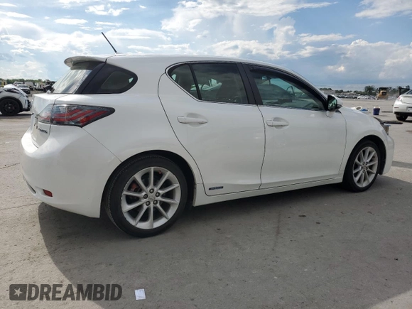 2012 Lexus CT 200h with VIN JTHKD5BH6C2099265, listed as a Copart auction lot 57091615 with 164,532 mi miles and Salvage title. Bid and sale history available at DreamBid. Image 3.