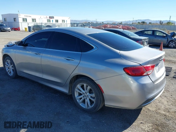 2015 Chrysler 200 Limited with VIN 1C3CCCAB3FN648003, listed as a IAAI auction lot 41859467 with 111,880 mi miles. Bid and sale history available at carsss.com. Image 3.