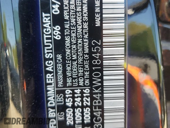2019 Mercedes-Benz A 220 с VIN WDD3G4FB4KW018452, выставлен на аукционе Copart как лот 56831795 с пробегом 110 823 миль миль и Чистый • Clean title. История ставок и продаж доступна на DreamBid. Изображение 12.