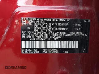 2018 Toyota RAV4 LE with VIN 2T3BFREVXJW821118, listed as a Copart auction lot 46302585 with Not Provided miles and Salvage Title. Bid and sale history available at DreamBid. Image 13.