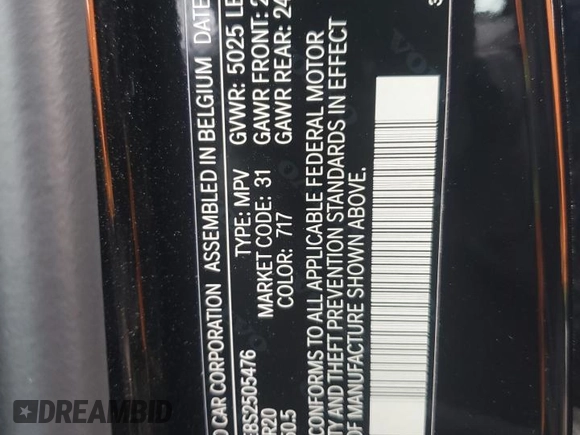 2025 Volvo XC40 Plus Bright Theme with VIN YV4L12UE8S2505476, listed as a Copart auction lot 59005825 with 2,886 mi miles and Clean title. Bid and sale history available at DreamBid. Image 13.