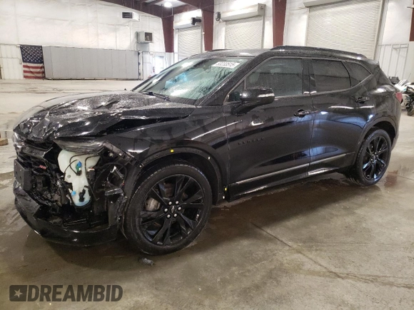 2019 Chevrolet Blazer RS with VIN 3GNKBJRS0KS608665, listed as a Copart auction lot 53233515 with 69,489 mi miles and Salvage title. Bid and sale history available at DreamBid. Image 1.