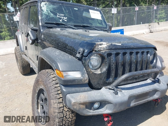 2018 Jeep Wrangler Unlimited Sport S with VIN 1C4HJXDN1JW216825, listed as a IAAI auction lot 42405799 with 37,194 mi miles and . Bid and sale history available at DreamBid. Image 6.