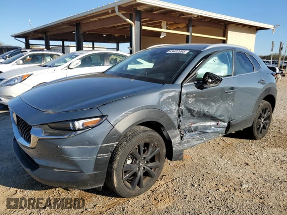 2023 Mazda CX-30 2.5 S Carbon Edition with VIN 3MVDMBCMXPM558346, listed as a Copart auction lot 49402095 with 21,417 mi miles and Salvage Title. Bid and sale history available at carsss.com. Image 1.