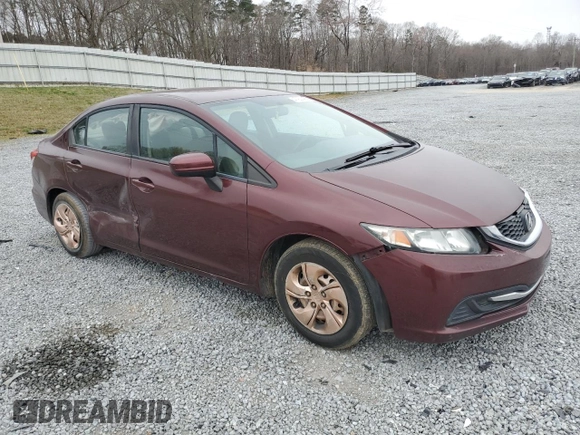 2014 Honda Civic Sedan LX with VIN 19XFB2F59EE056276, listed as a Copart auction lot 47921485 with 191,868 mi miles and Salvage Title. Bid and sale history available at carsss.com. Image 4.