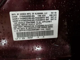 2010 Honda Ridgeline RTL with VIN 5FPYK1F59AB002068, listed as a Copart auction lot 45353325 with 157,260 mi miles and Salvage Title. Bid and sale history available at carsss.com. Image 13.
