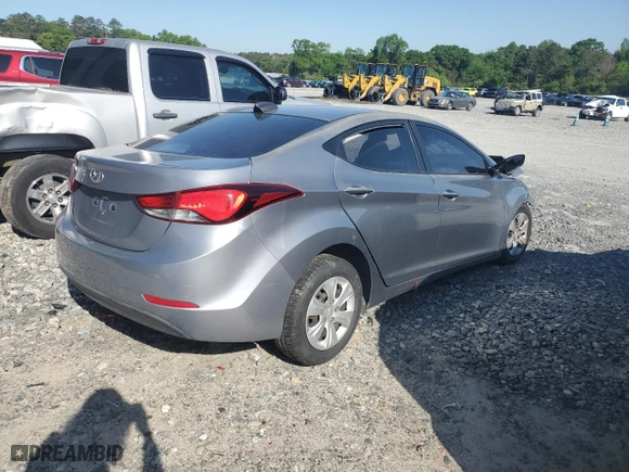 2016 Hyundai Elantra SE with VIN 5NPDH4AE3GH710356, listed as a Copart auction lot 52180295 with 0 mi miles and Non Repairable. Bid and sale history available at carsss.com. Image 3.