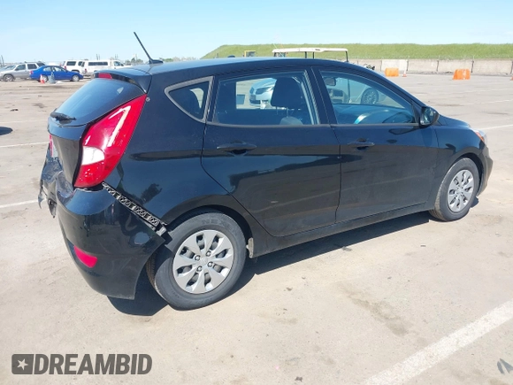 2017 Hyundai Accent SE with VIN KMHCT5AE6HU363642, listed as a IAAI auction lot 41973617 with 128,269 mi miles. Bid and sale history available at carsss.com. Image 4.
