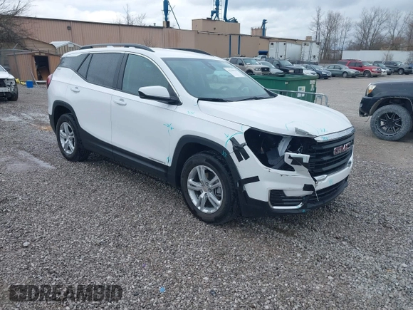2024 GMC Terrain SLE z VIN 3GKALMEG4RL117903, wystawiony jako IAAI lot #41718454 z przebiegiem 3 408 mil mil oraz . Historia ofert i sprzedaży dostępna na DreamBid. Obrazek 1.